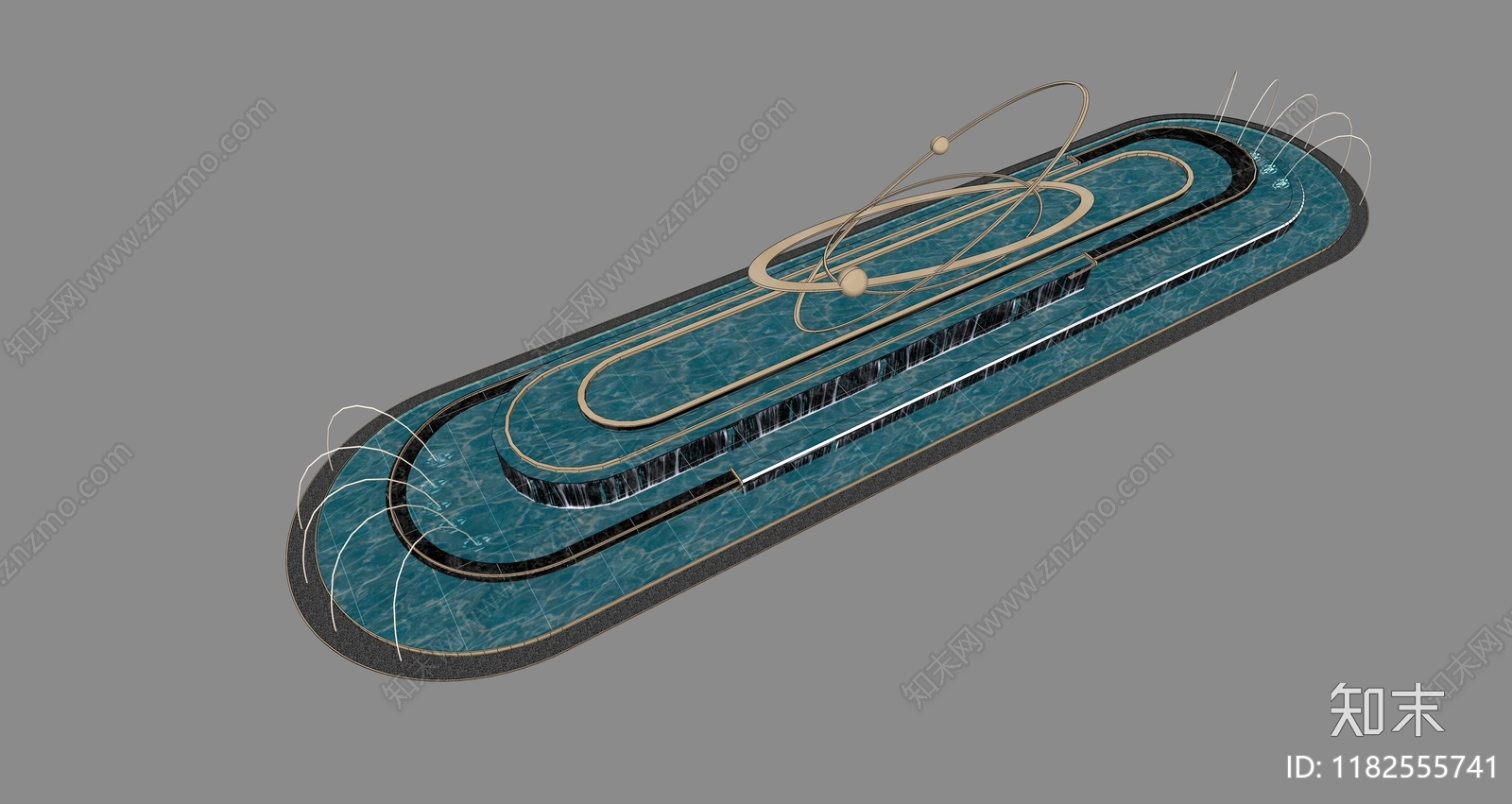 现代水景SU模型下载【ID:1182555741】