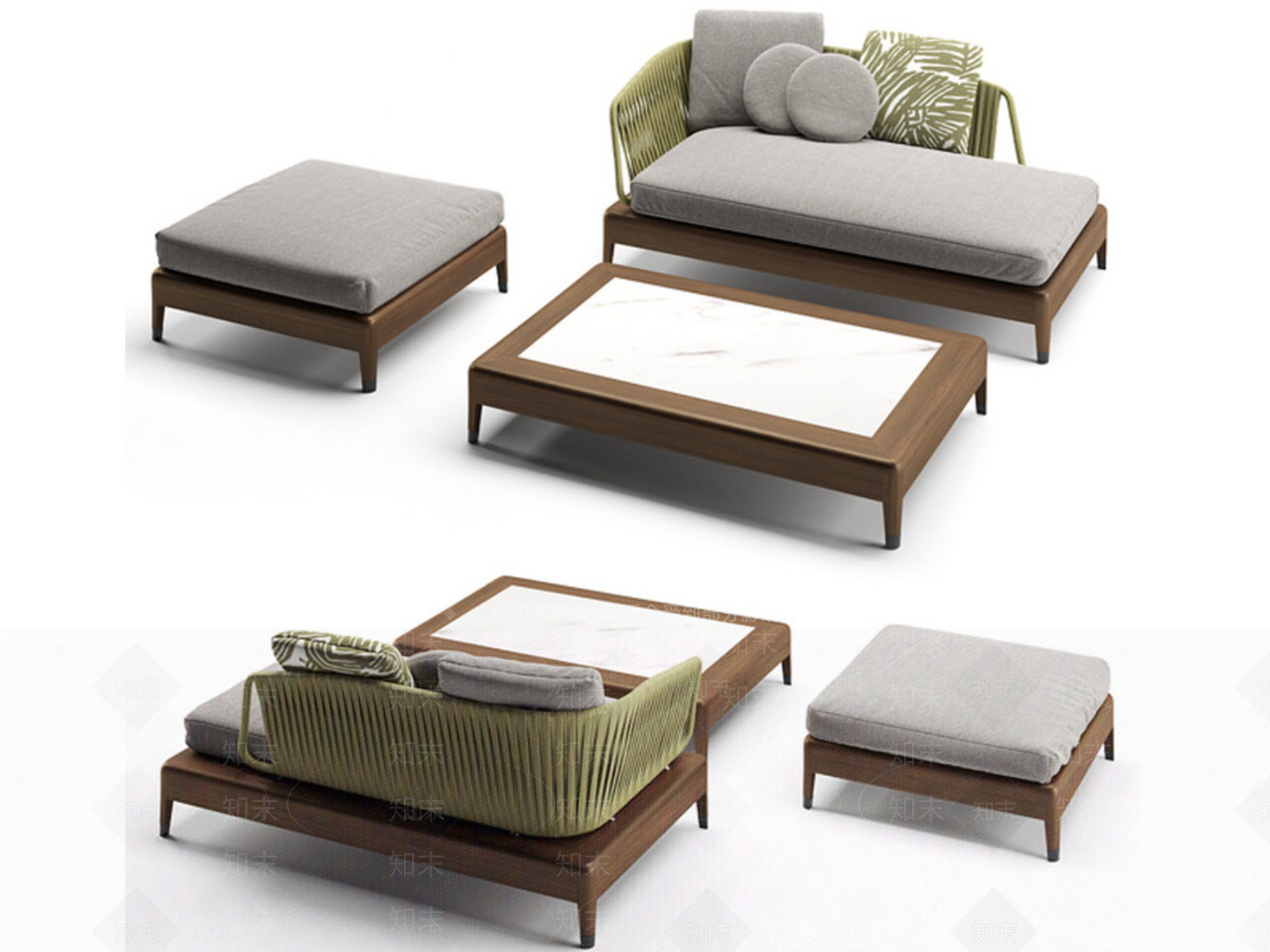 新中式日式沙发组合3D模型下载【ID:1182565843】