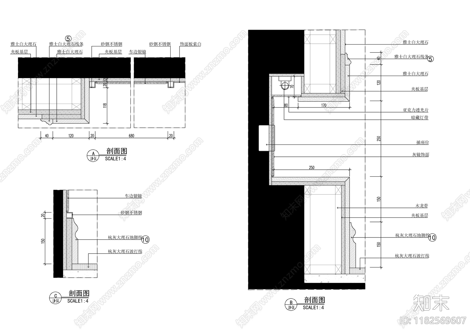 平层cad施工图下载【ID:1182569607】