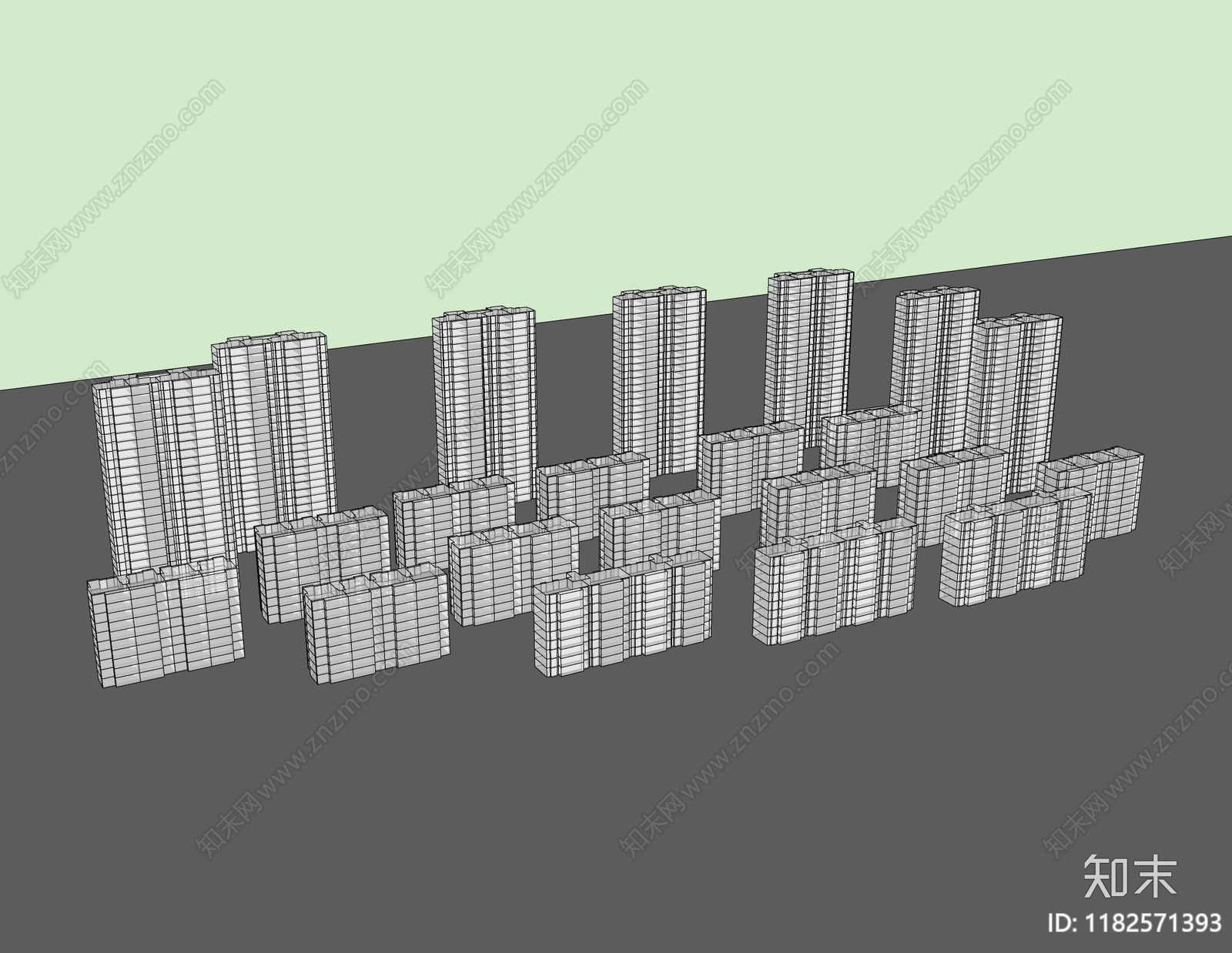 现代小区建筑SU模型下载【ID:1182571393】