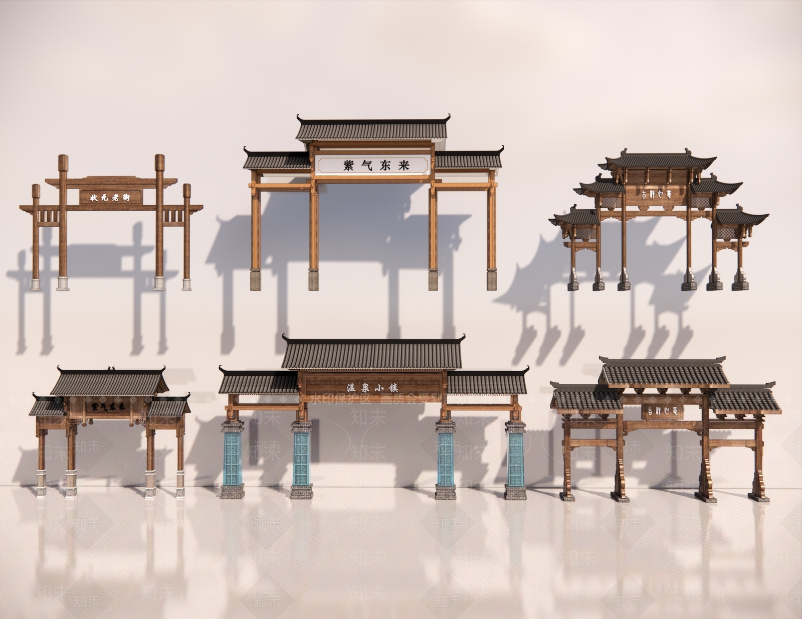 现代新中式牌坊牌楼SU模型下载【ID:1182574591】