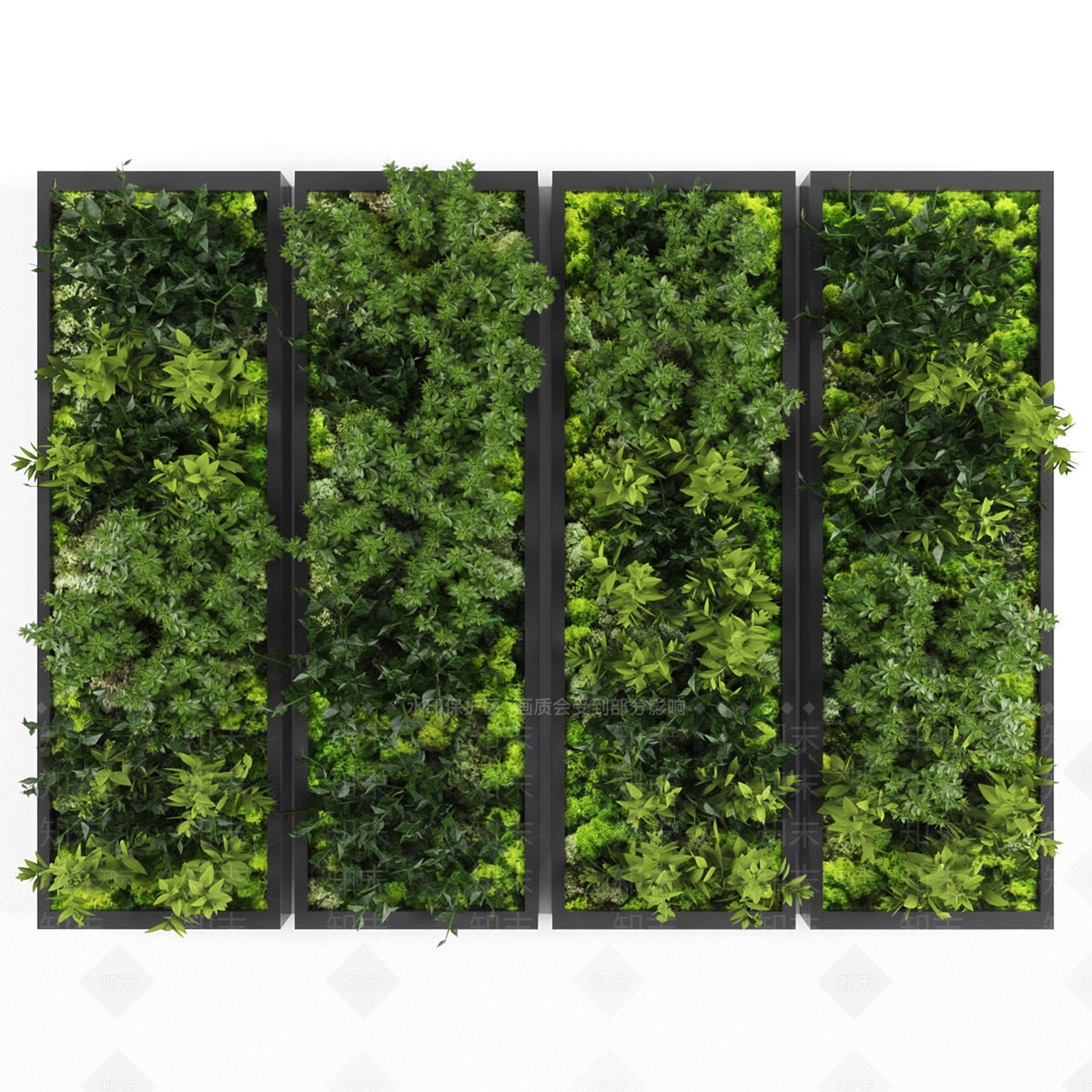 现代植物堆3D模型下载【ID:1182581061】