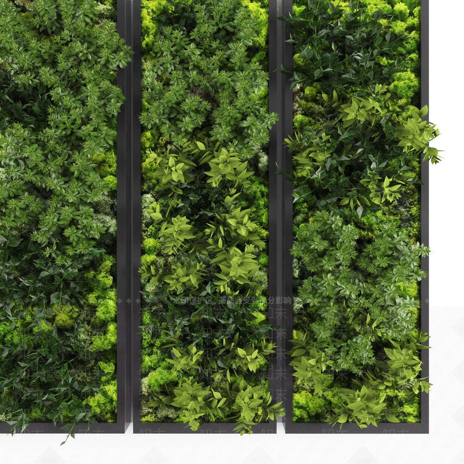 现代植物堆3D模型下载【ID:1182581061】
