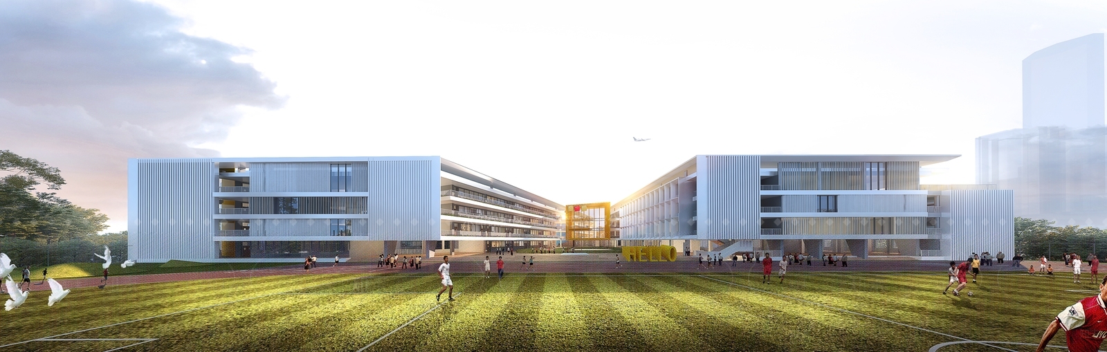 现代学校建筑SU模型下载【ID:1182581851】