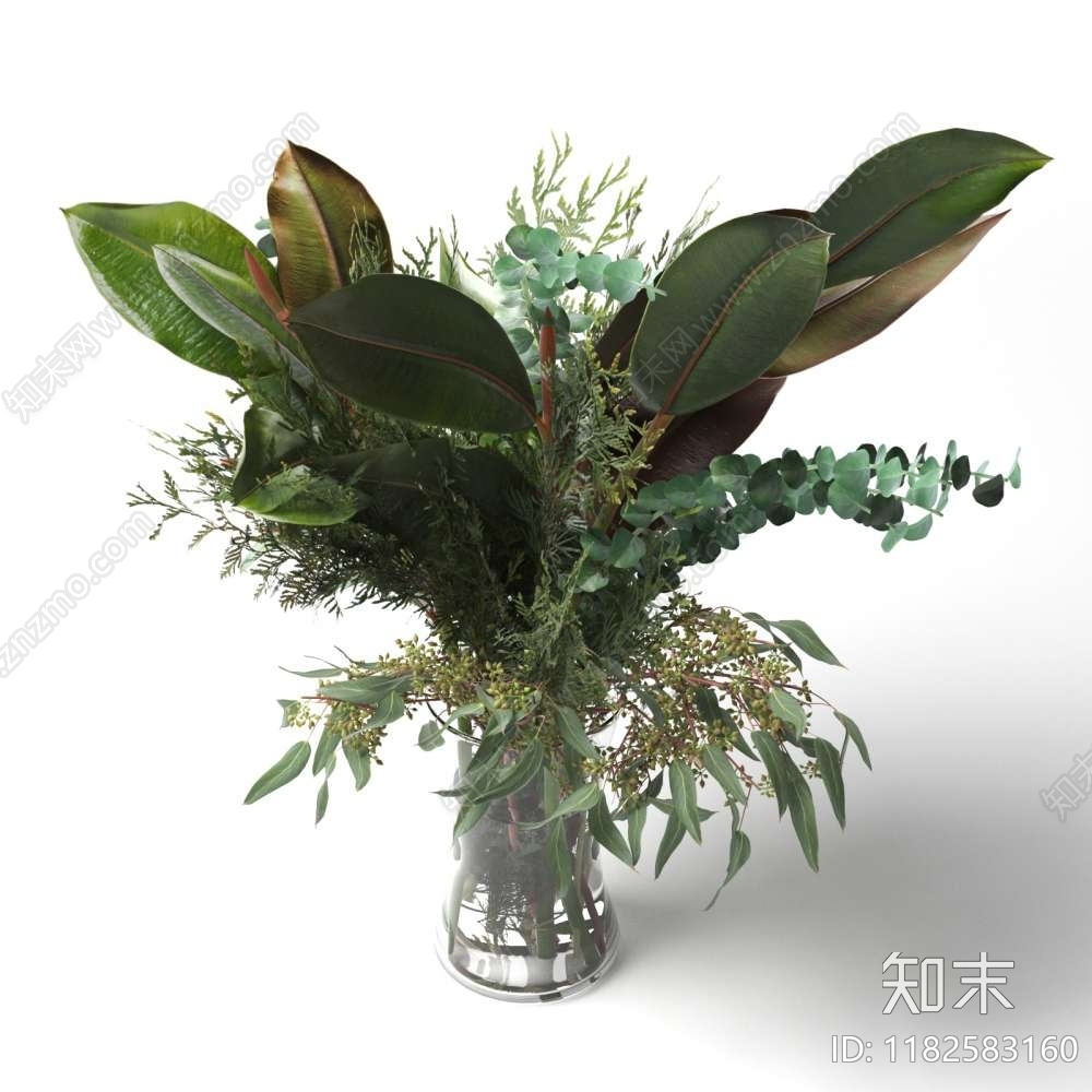 现代植物摆件3D模型下载【ID:1182583160】