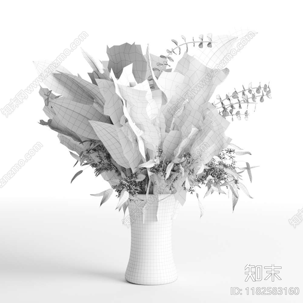 现代植物摆件3D模型下载【ID:1182583160】