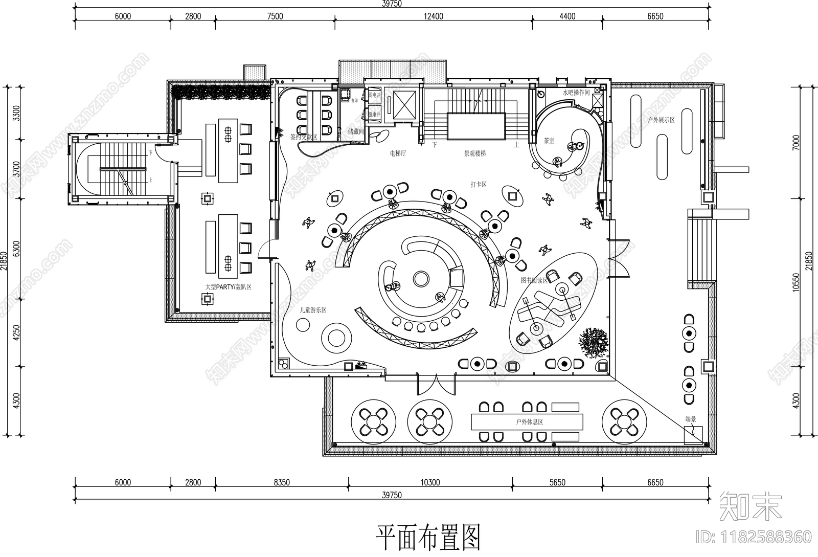 现代咖啡厅施工图下载【ID:1182588360】