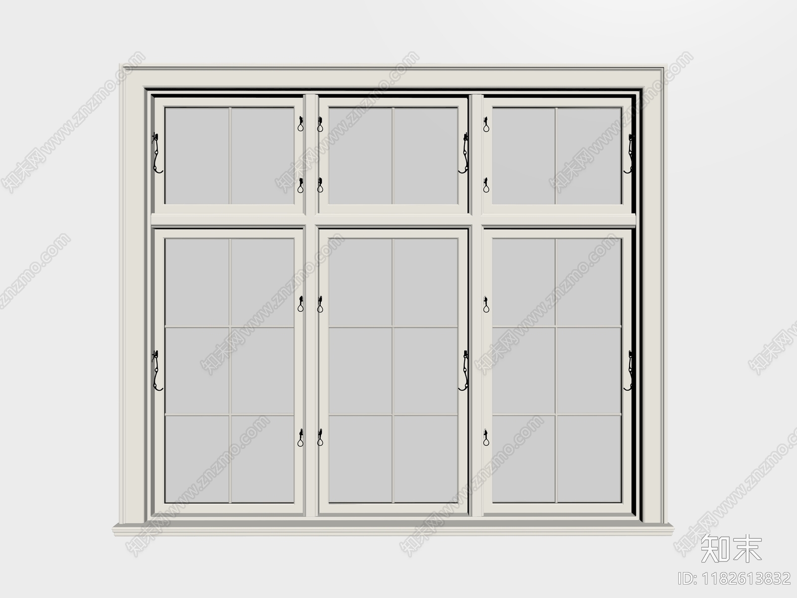 现代奶油平开窗SU模型下载【ID:1182613832】