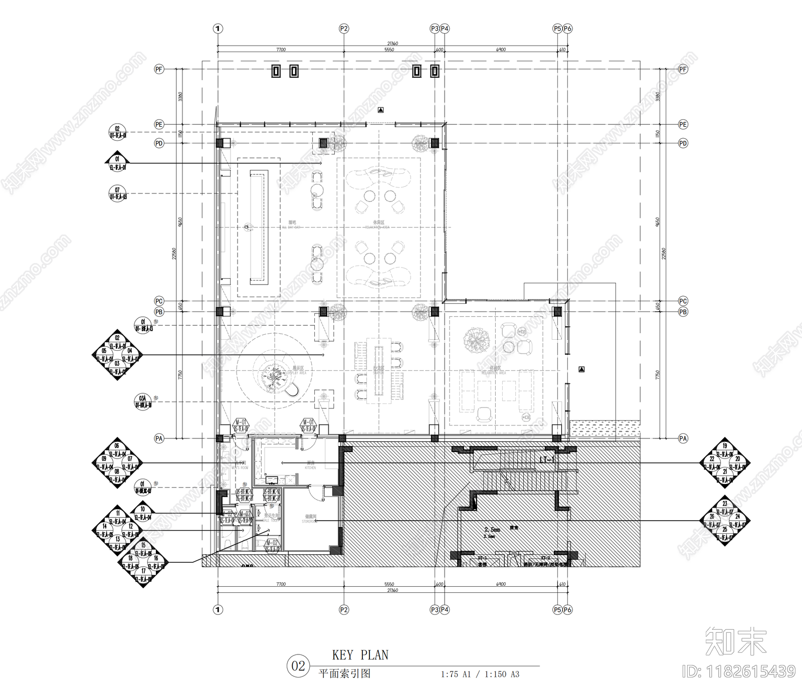 现代工装cad施工图下载【ID:1182615439】