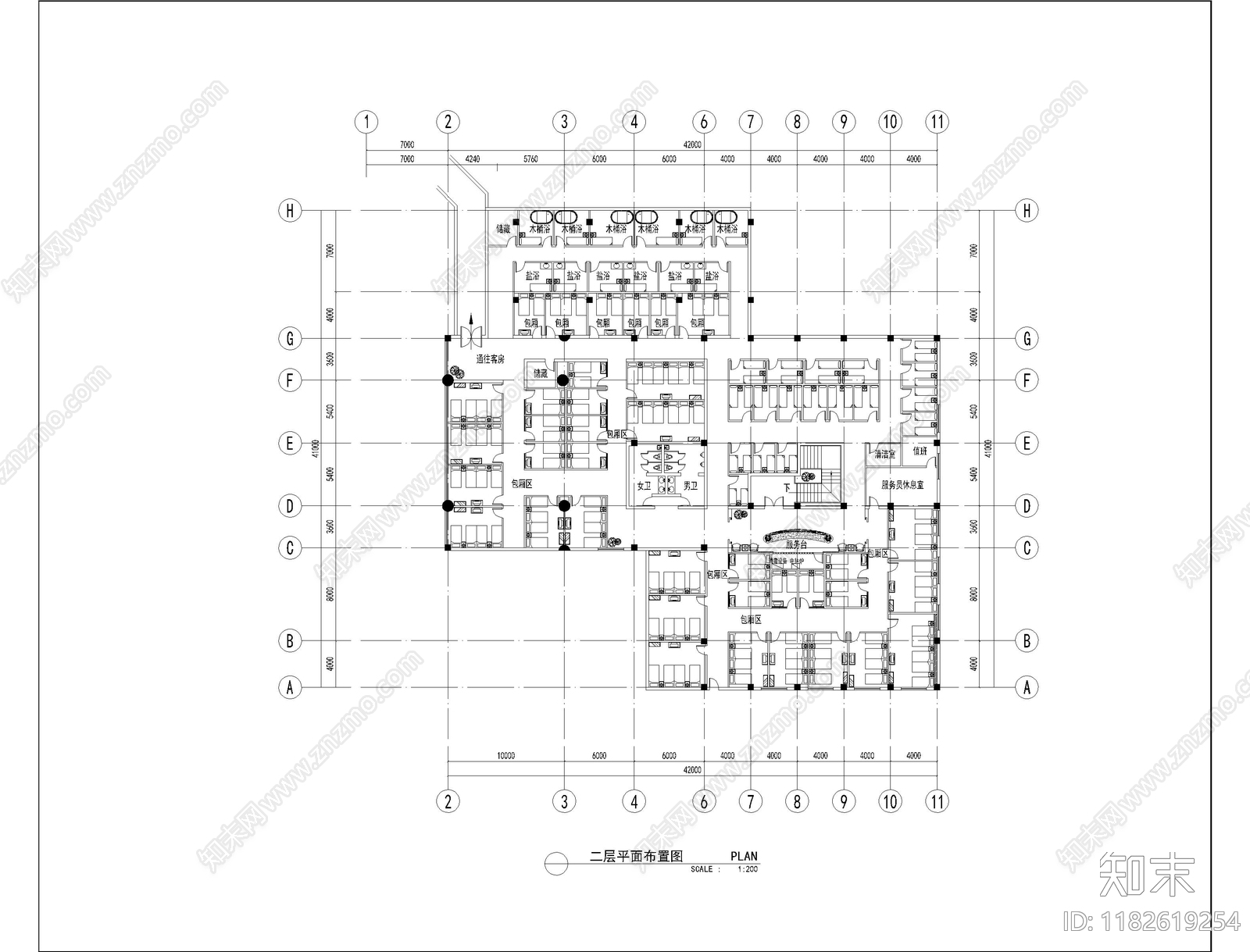 现代会所cad施工图下载【ID:1182619254】