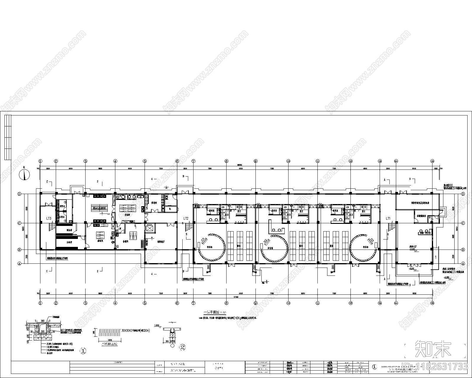 现代幼儿园建筑cad施工图下载【ID:1182631733】