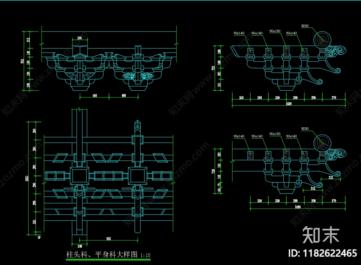 中式其他节点详图cad施工图下载【ID:1182622465】