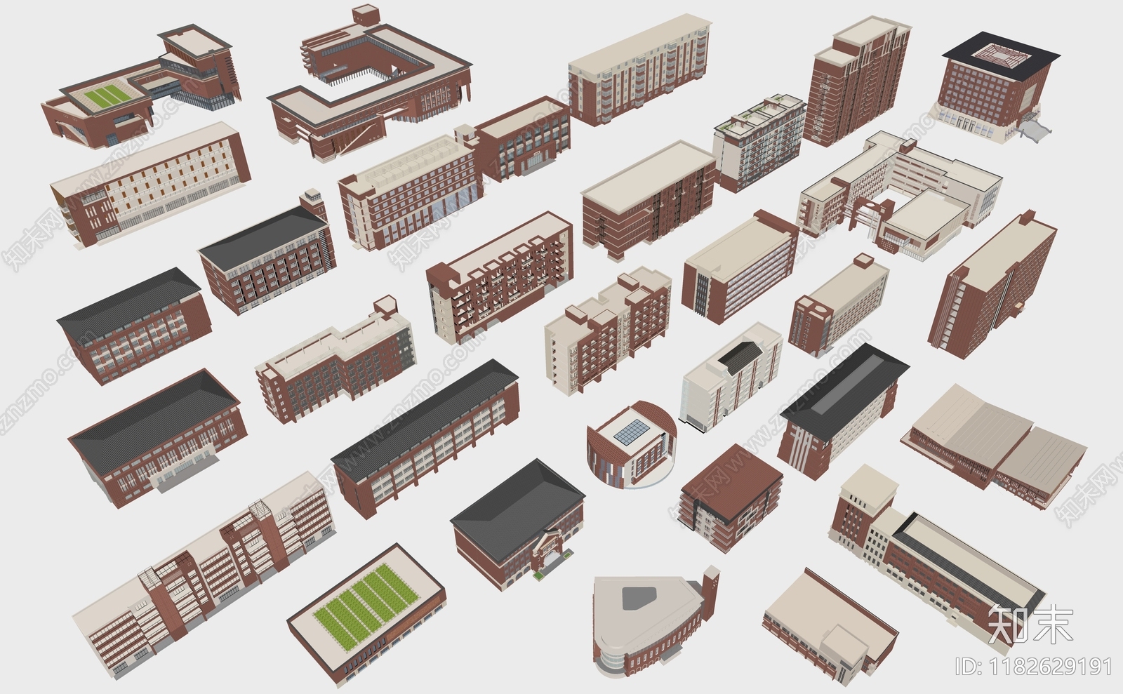 现代学校建筑SU模型下载【ID:1182629191】