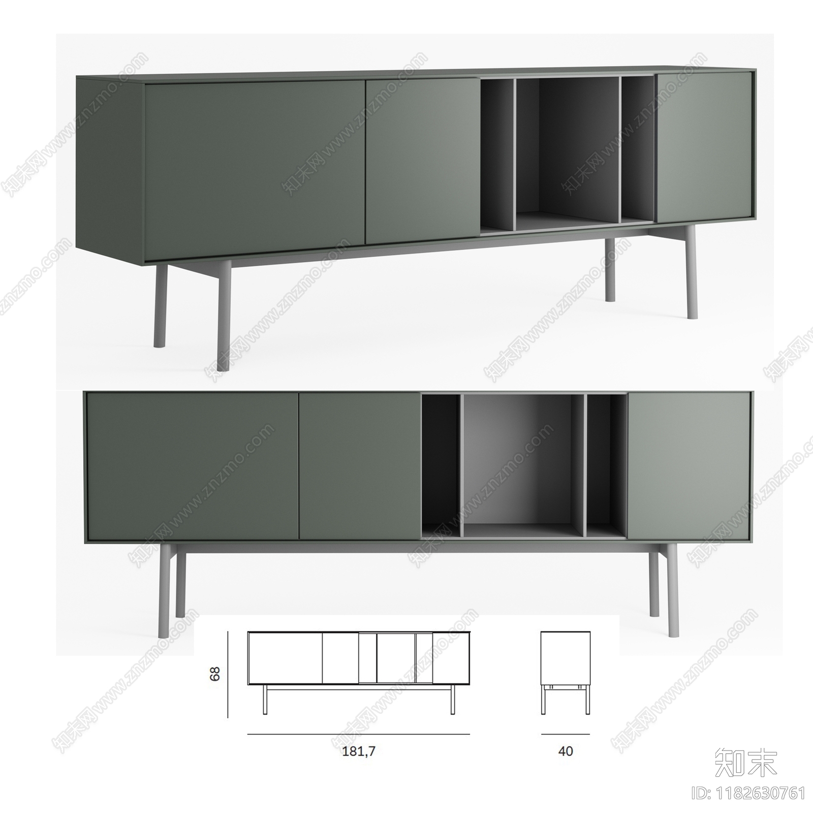 现代电视柜3D模型下载【ID:1182630761】