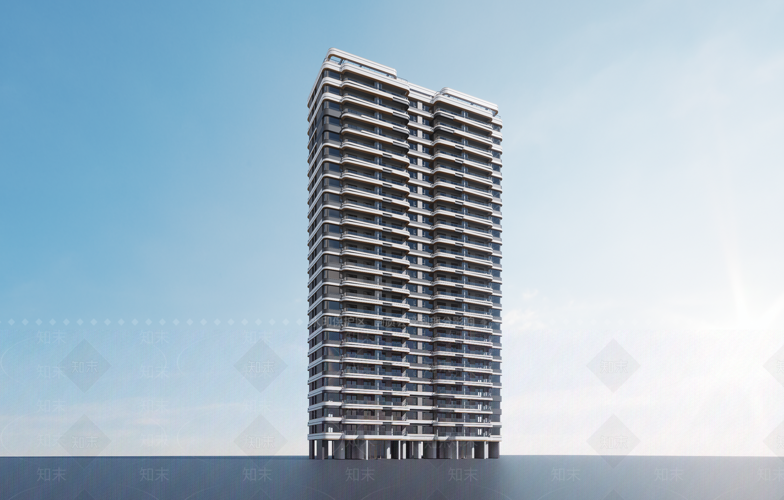 现代轻奢高层住宅SU模型下载【ID:1182641578】