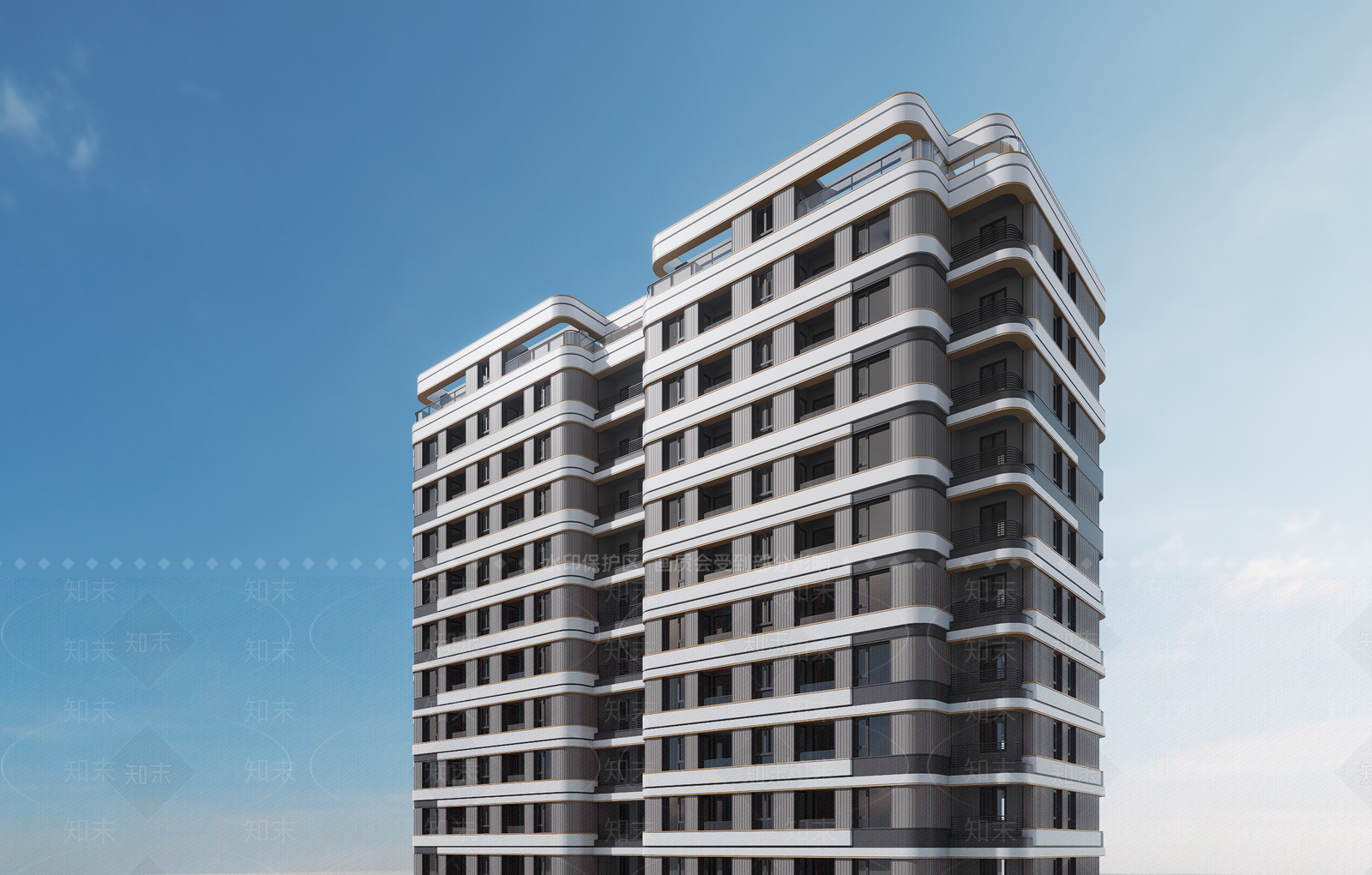 现代轻奢高层住宅SU模型下载【ID:1182641578】