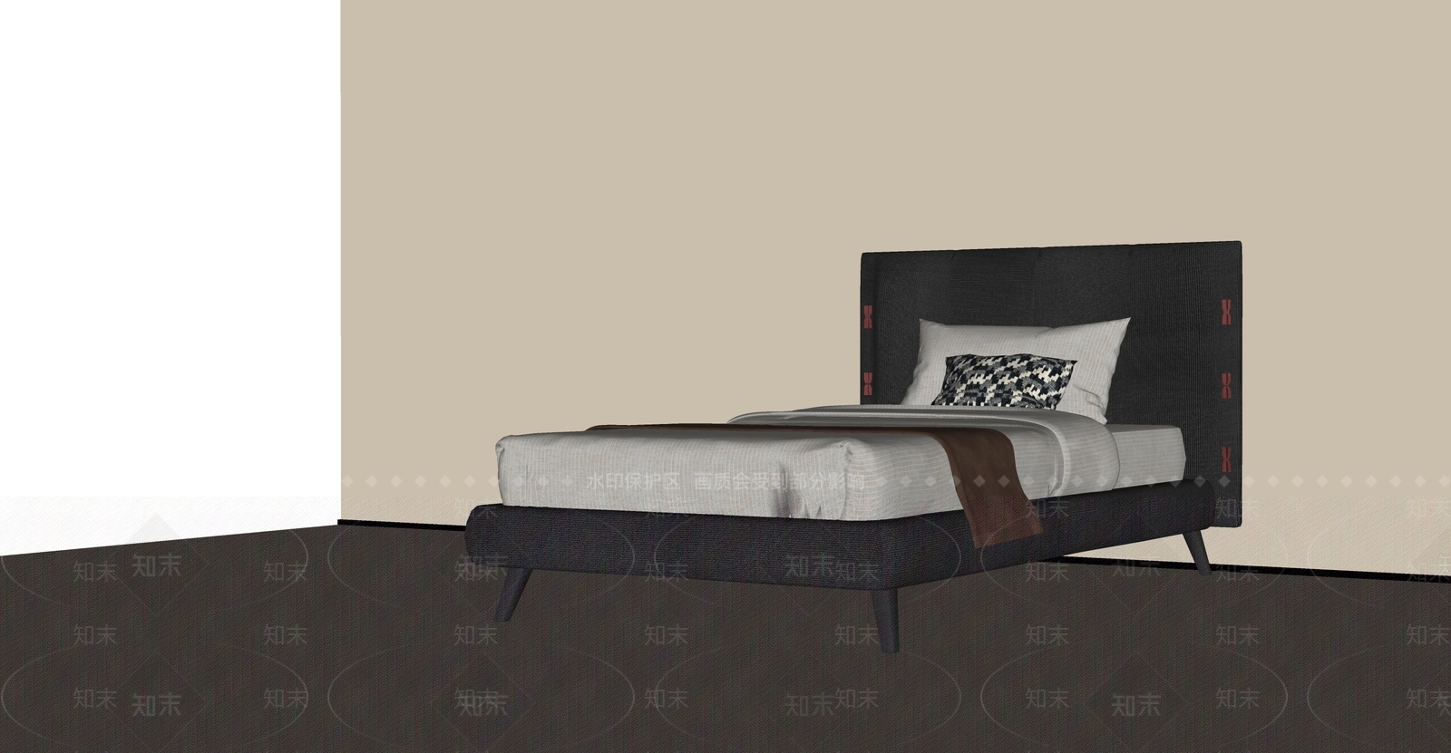 中古侘寂儿童床SU模型下载【ID:1182642262】