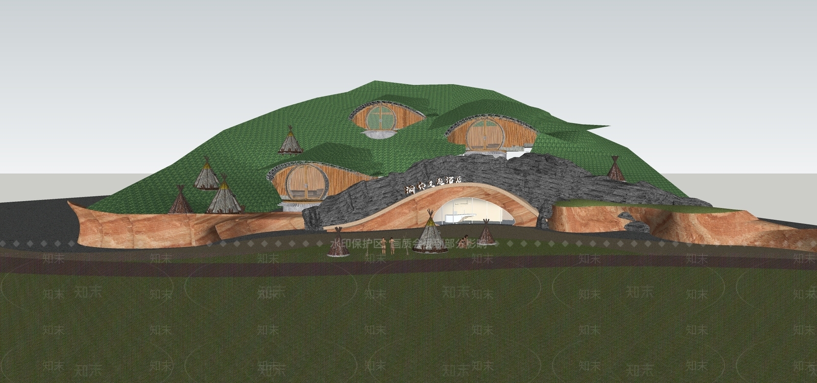 现代轻奢风格建筑SU模型下载【ID:1182644805】