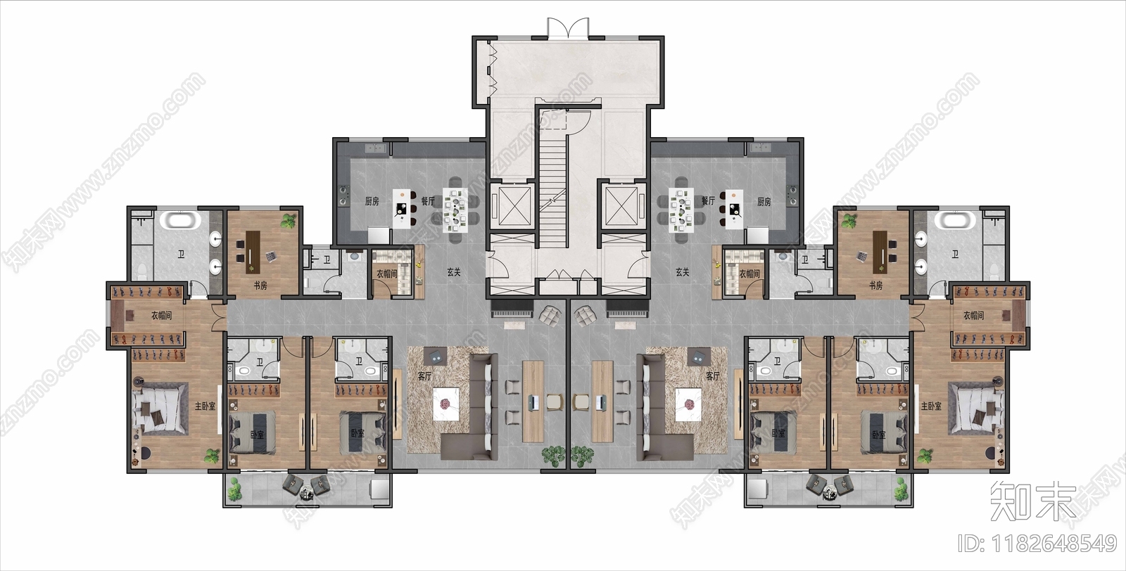 现代住宅楼建筑施工图下载【ID:1182648549】