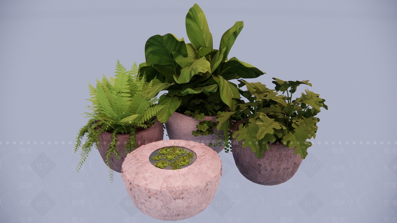 植物组合SU模型下载【ID:1182650719】