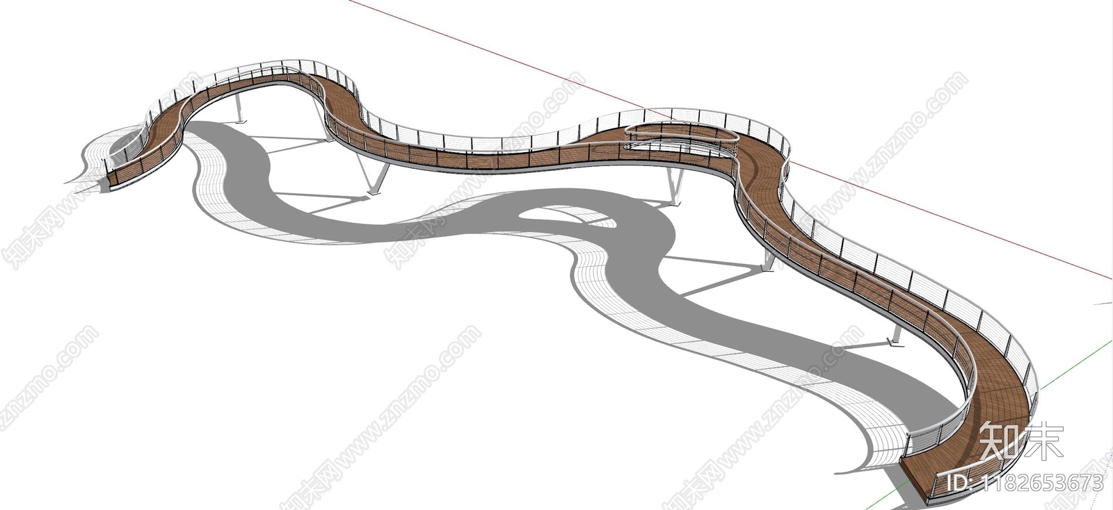 现代景观桥SU模型下载【ID:1182653673】