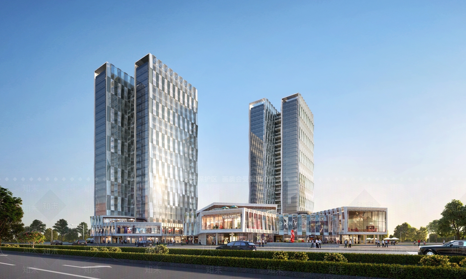 现代商场建筑SU模型下载【ID:1182657010】