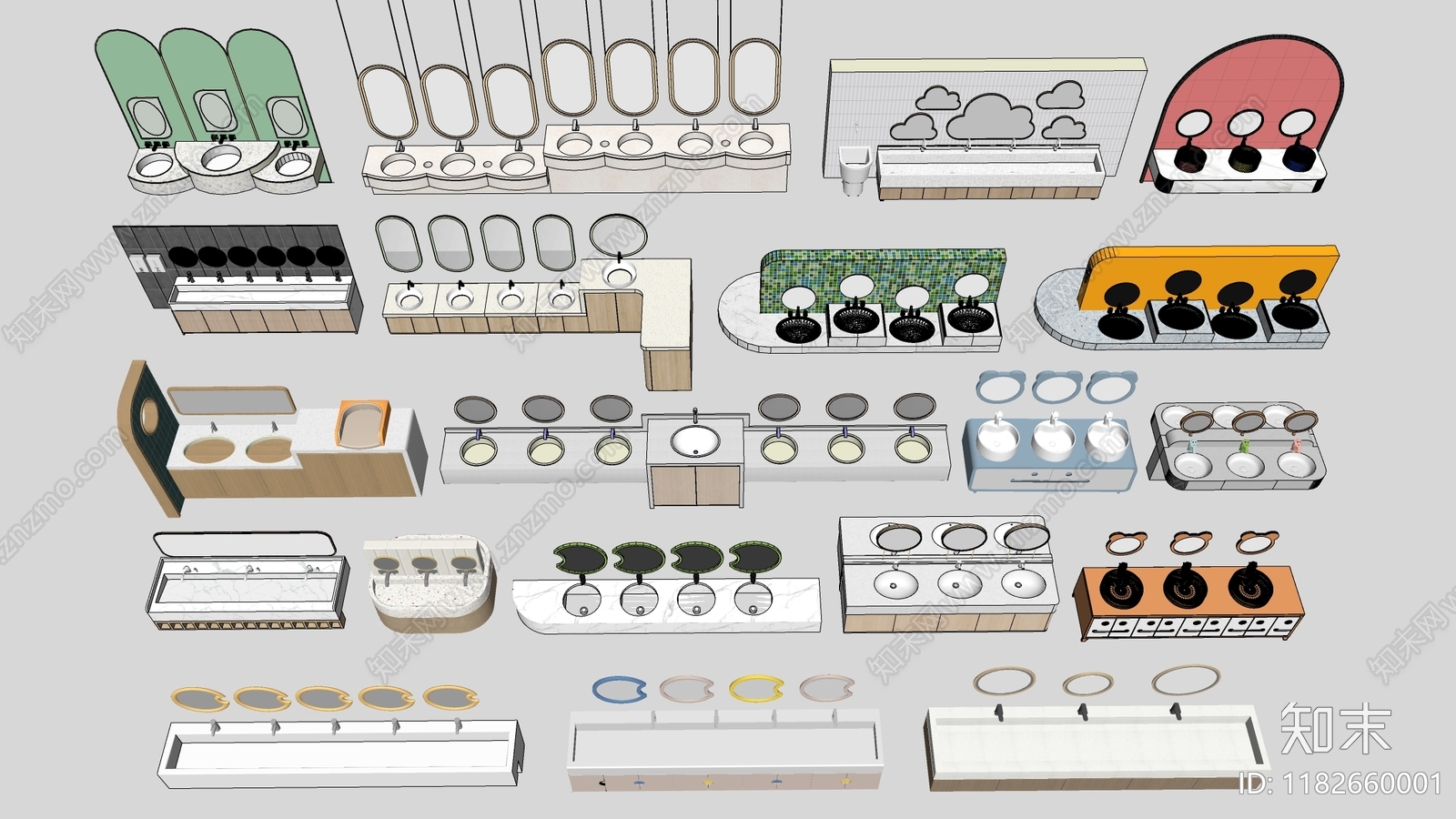 洗手台SU模型下载【ID:1182660001】