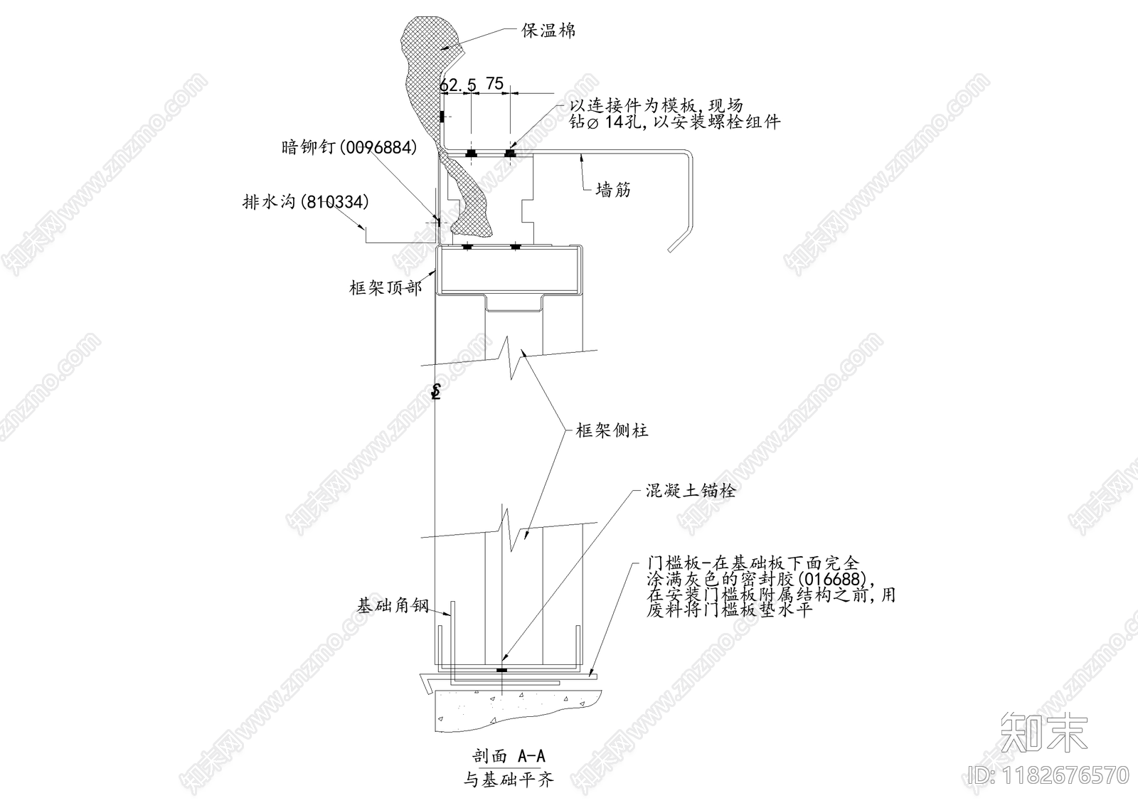 门节点cad施工图下载【ID:1182676570】