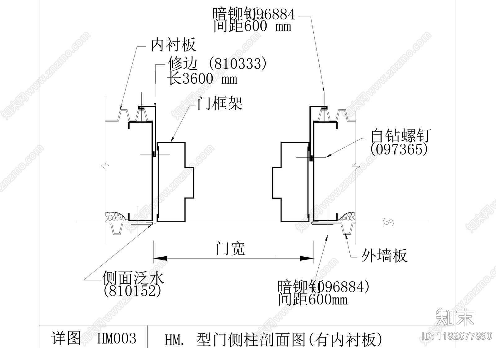 门节点cad施工图下载【ID:1182677890】