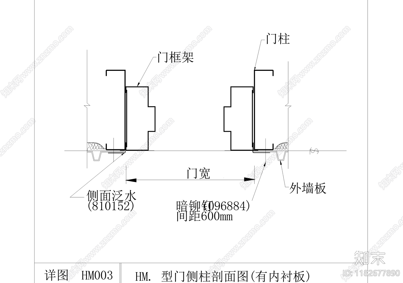 门节点cad施工图下载【ID:1182677890】