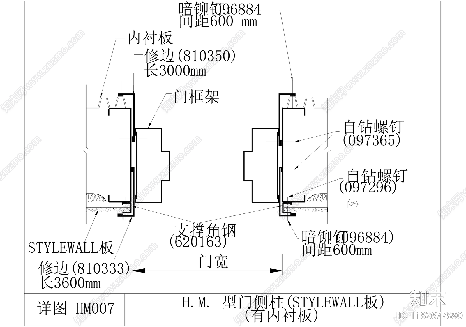 门节点cad施工图下载【ID:1182677890】