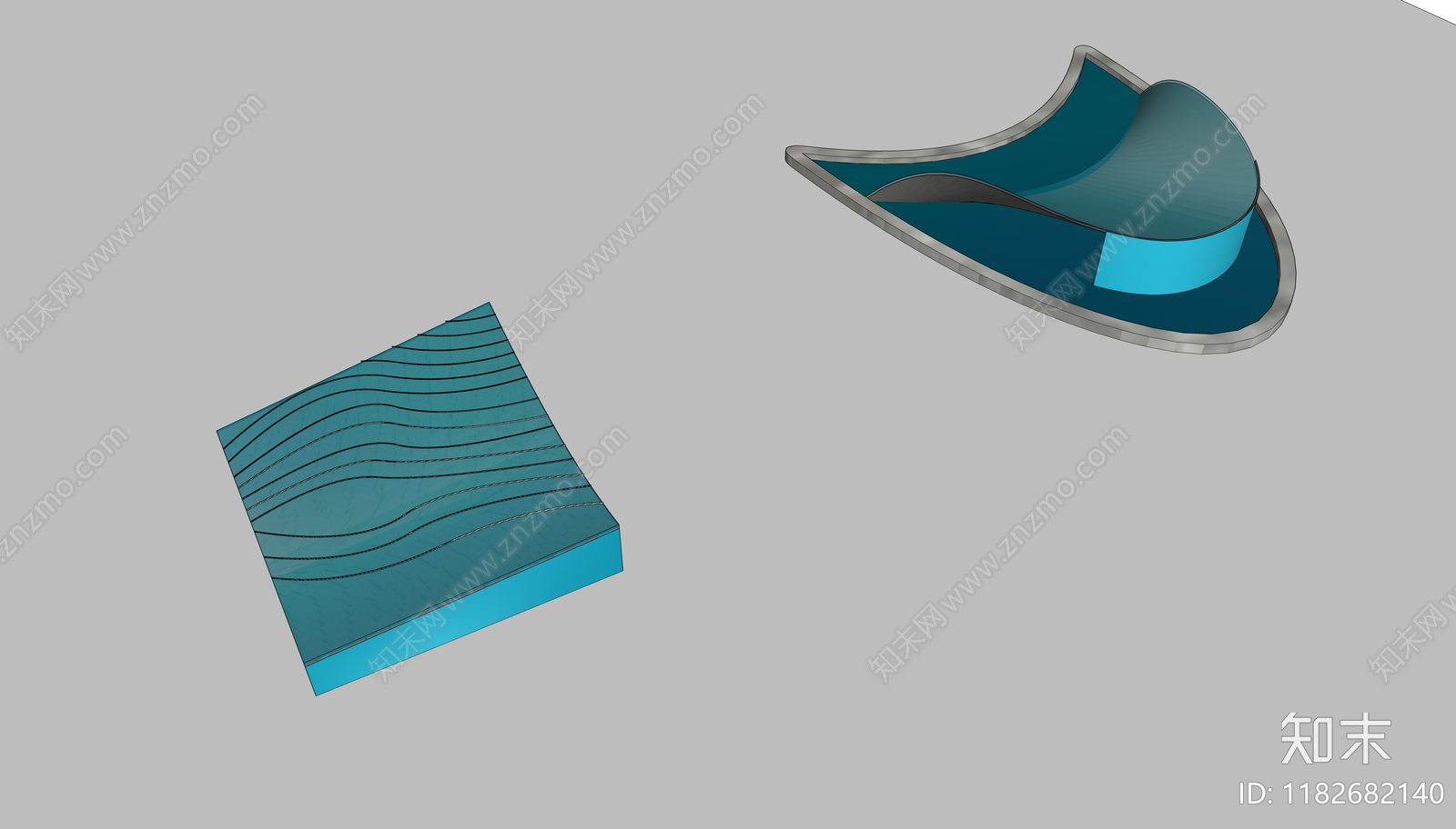现代极简水景SU模型下载【ID:1182682140】