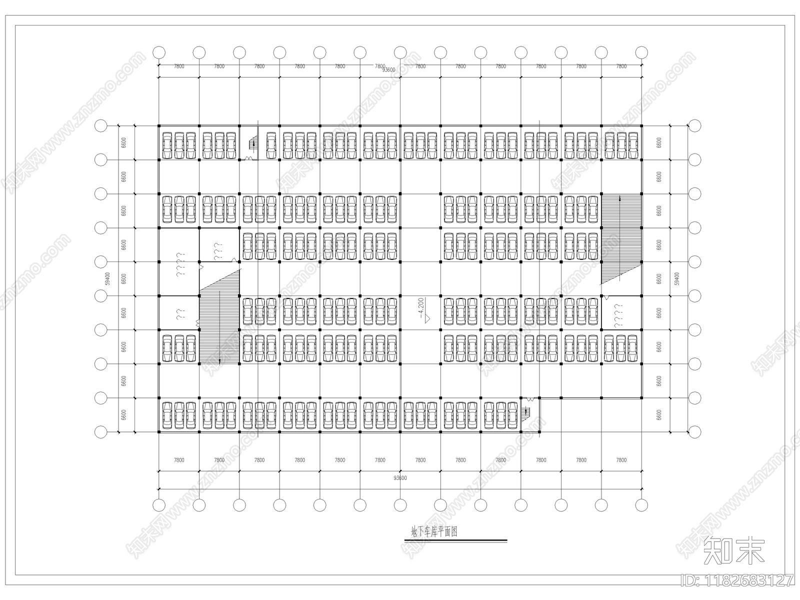现代停车场cad施工图下载【ID:1182683127】