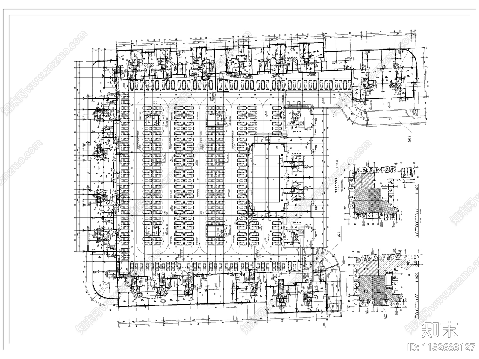 现代停车场cad施工图下载【ID:1182683127】