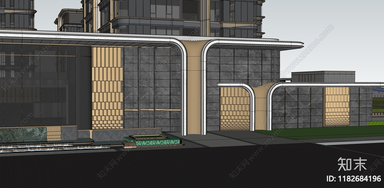 简约轻奢多层住宅SU模型下载【ID:1182684196】