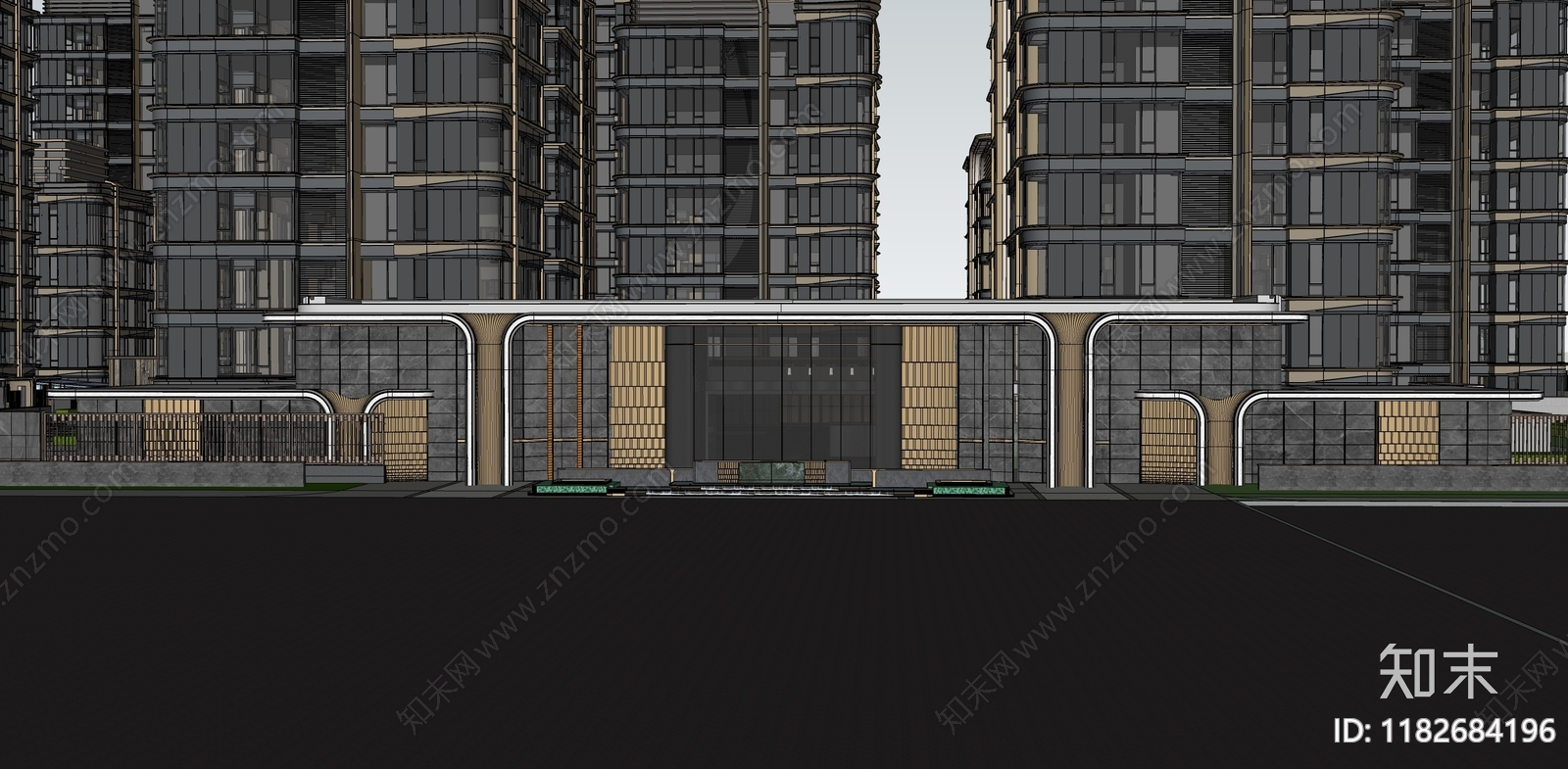 简约轻奢多层住宅SU模型下载【ID:1182684196】