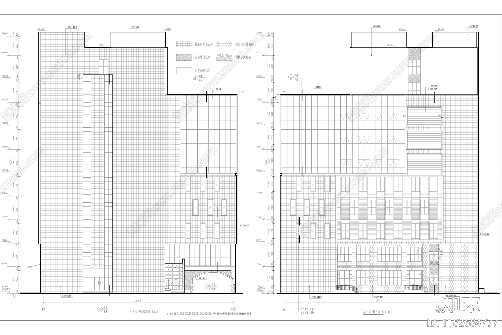 现代简约学校建筑cad施工图下载【ID:1182684777】