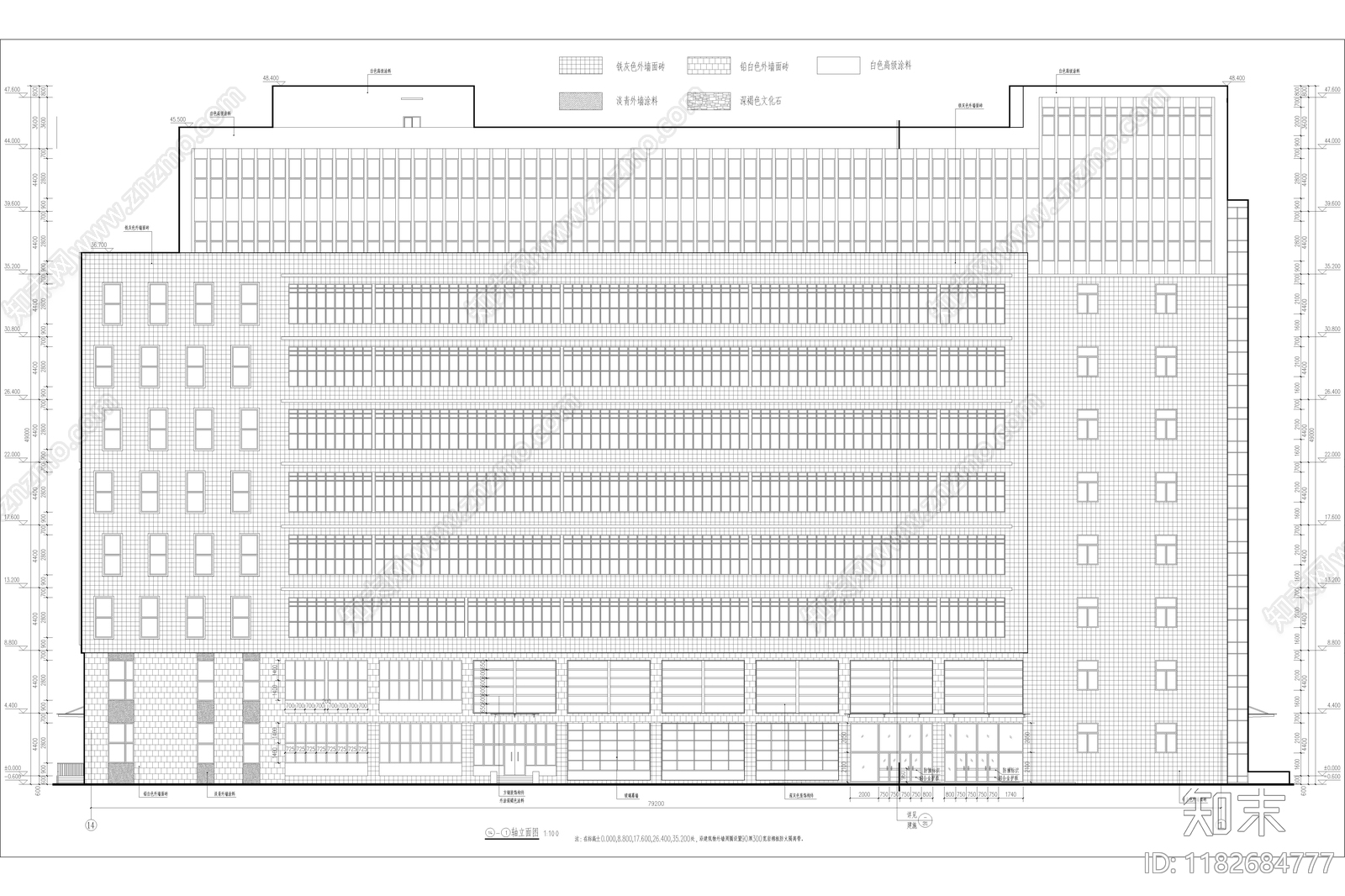 现代简约学校建筑cad施工图下载【ID:1182684777】