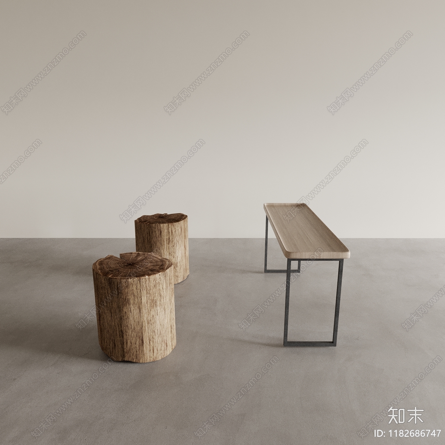 原木茶桌椅3D模型下载【ID:1182686747】