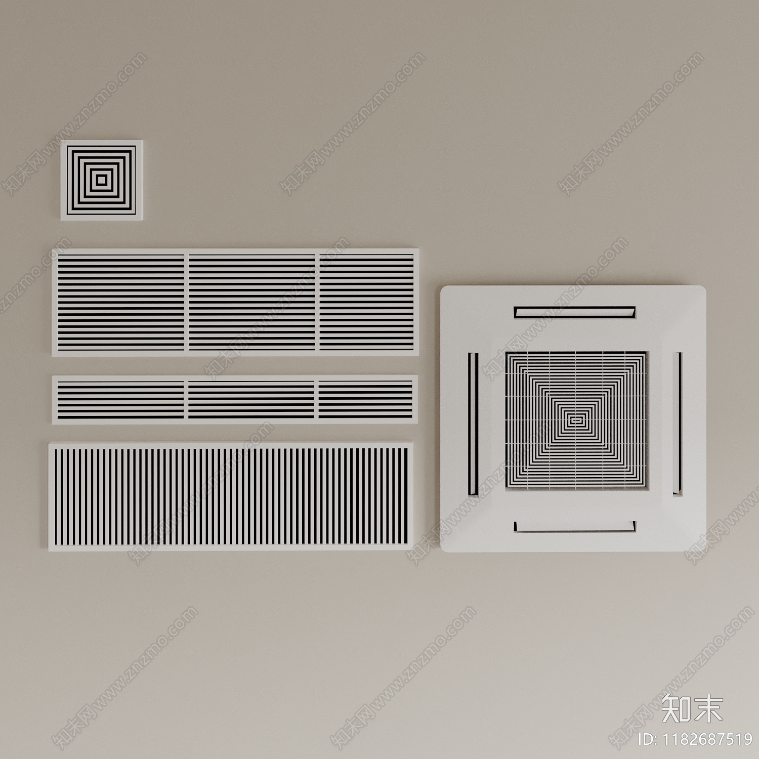 空调出风口3D模型下载【ID:1182687519】