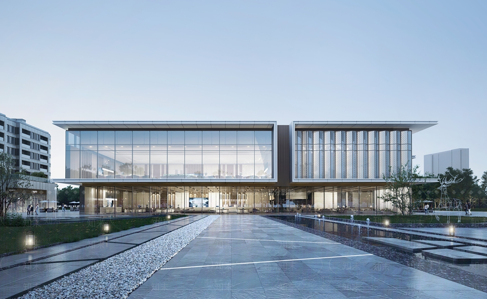 现代售楼处外观3D模型下载【ID:1182690036】