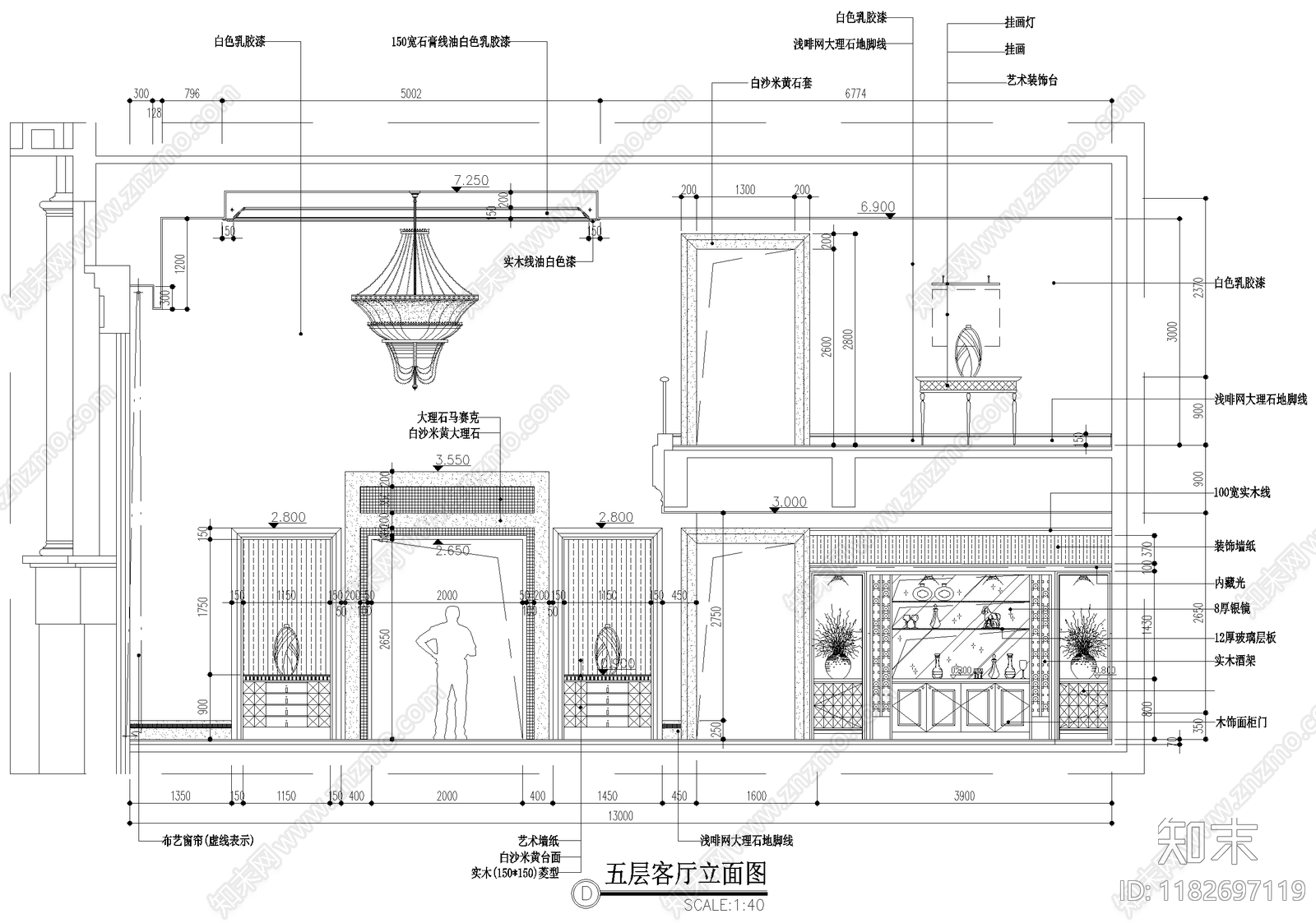 客厅cad施工图下载【ID:1182697119】