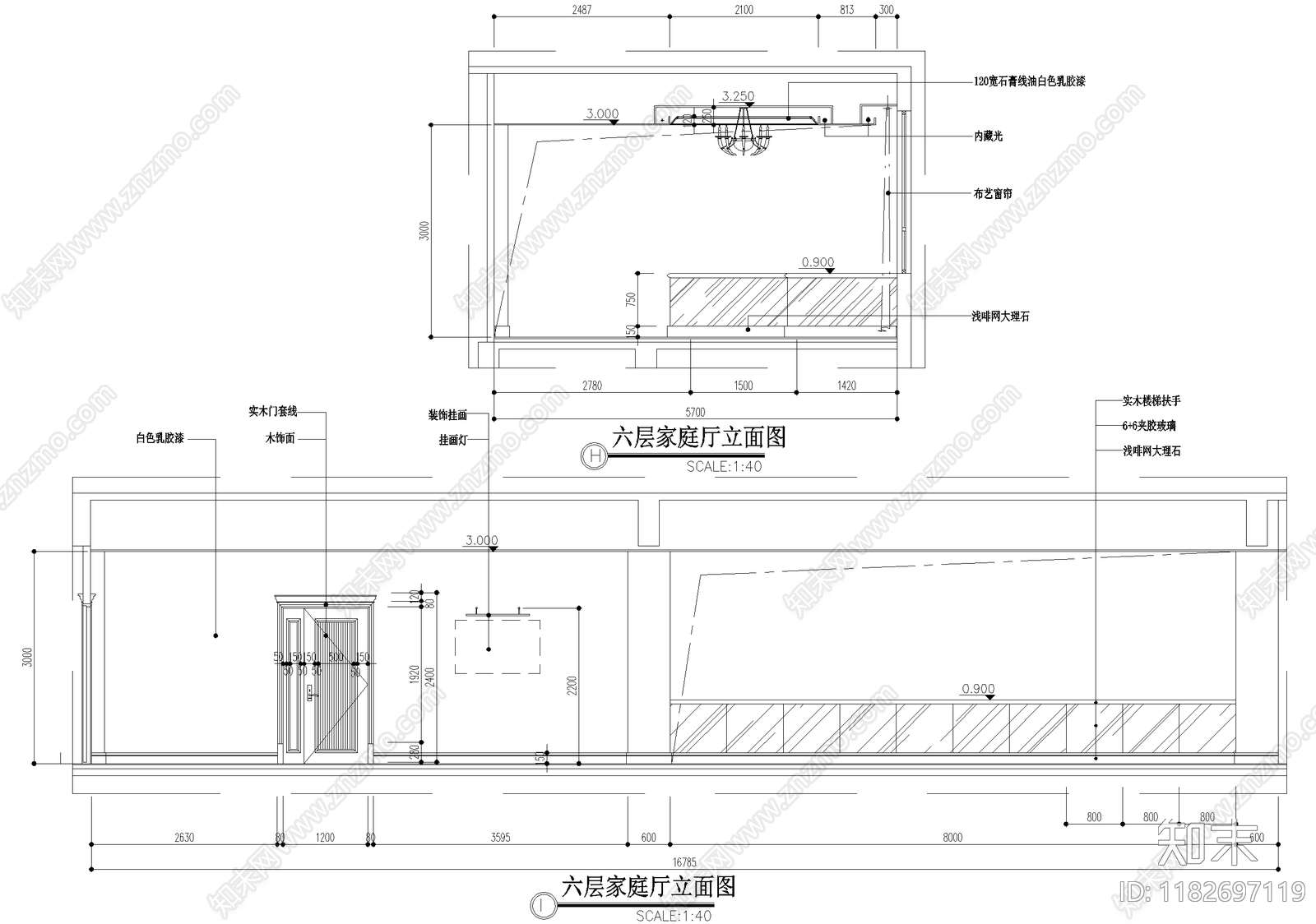 客厅cad施工图下载【ID:1182697119】