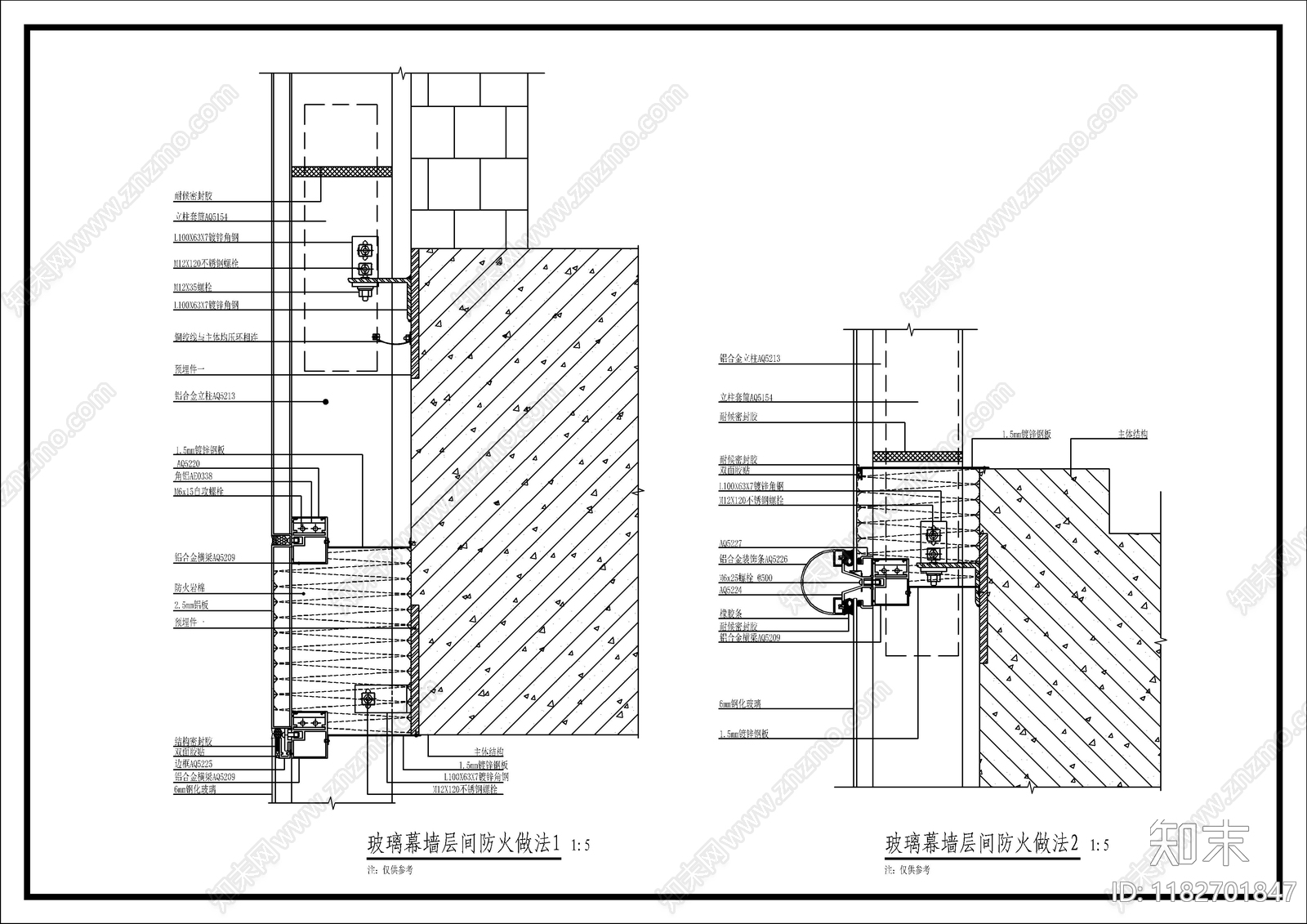 幕墙结构cad施工图下载【ID:1182701847】