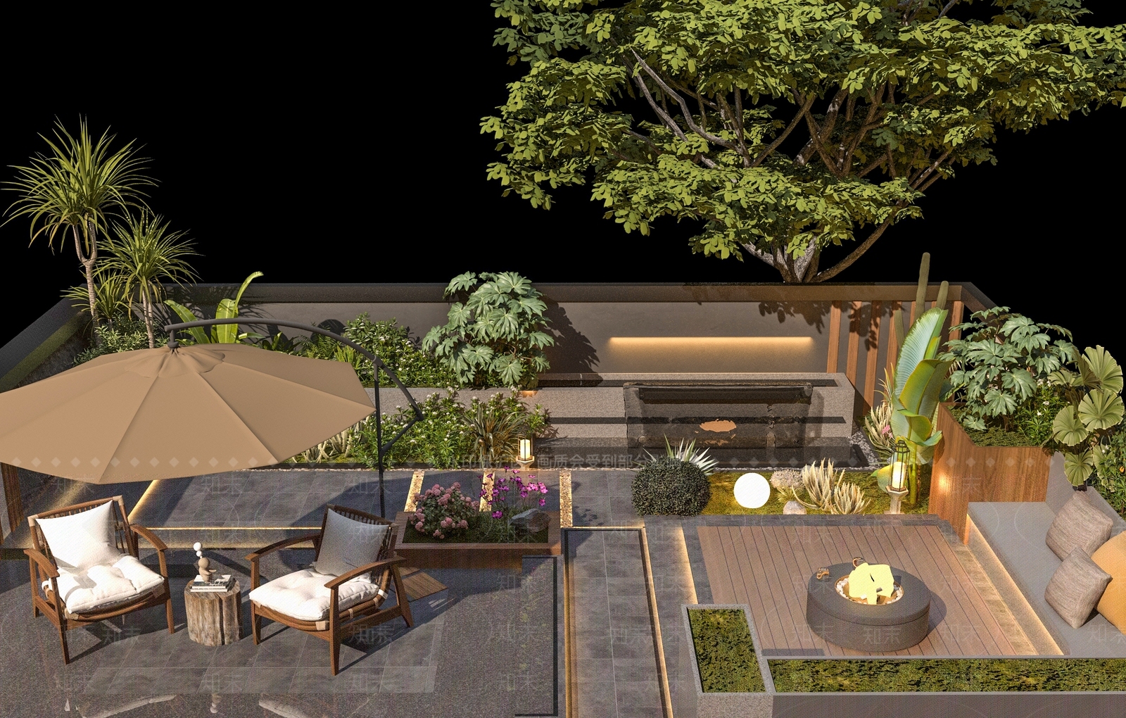 现代屋顶花园SU模型下载【ID:1182721424】