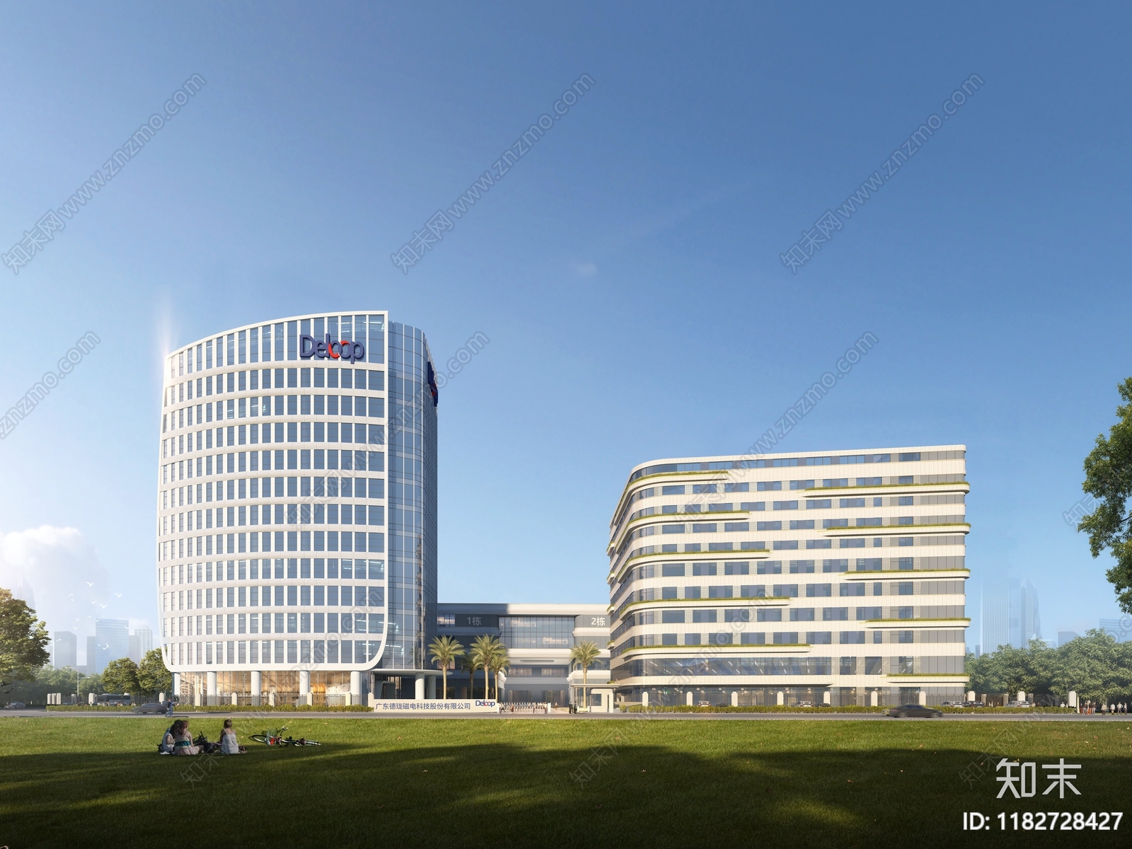 现代新中式产业园建筑cad施工图下载【ID:1182728427】