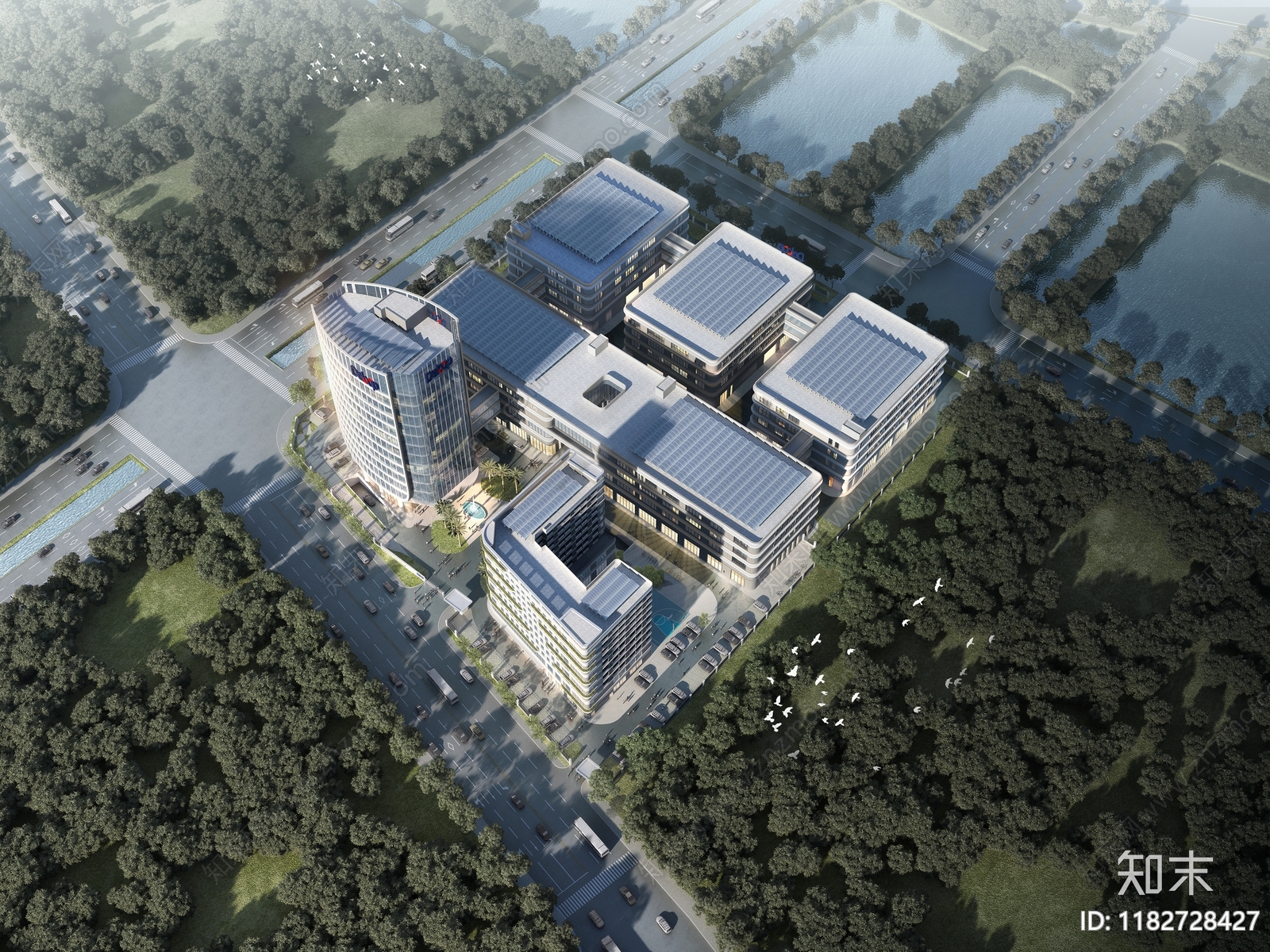 现代新中式产业园建筑施工图下载【ID:1182728427】