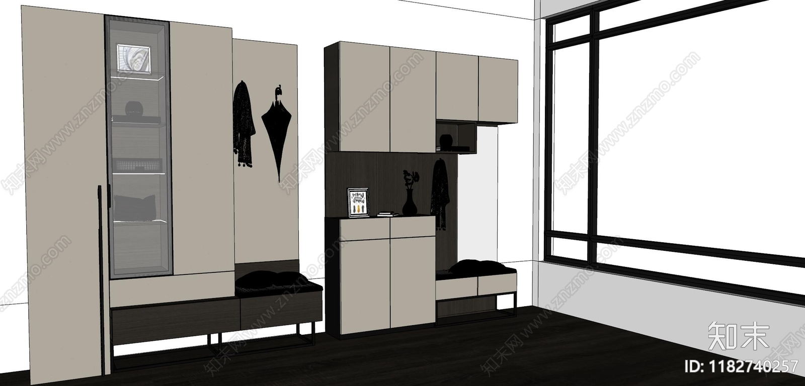 现代玄关柜SU模型下载【ID:1182740257】
