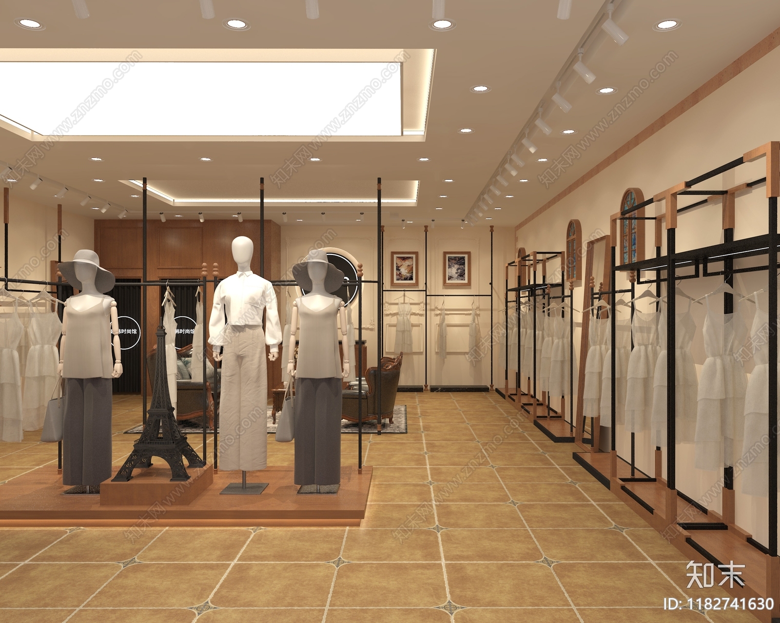 法式服装店3D模型下载【ID:1182741630】