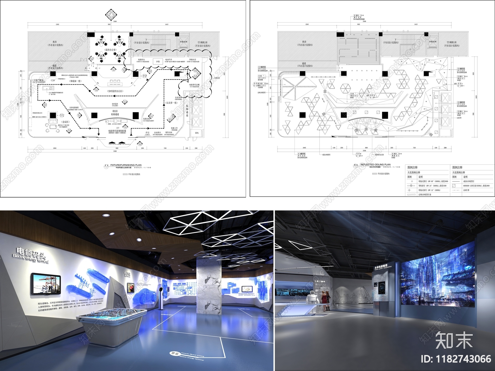 现代展厅cad施工图下载【ID:1182743066】